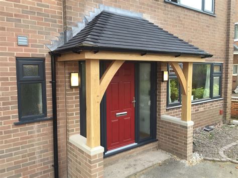 Green Oak Porch At Stramshall With A More Modern Style And A Hipped
