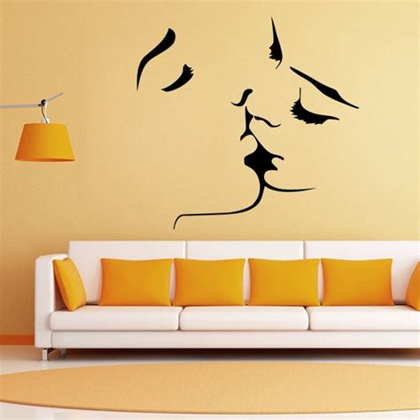 Couple Kiss Wall Stickers Home Decor 8468 Wedding Decoration Wall Sticker For Bedroom Decals