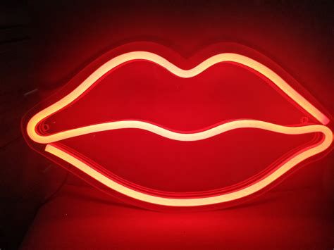 Neon Sign Lipsneon Sign Kisslips Neon Signlip Neon Etsy