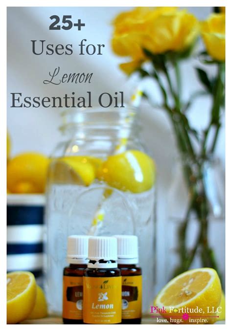 The uses of lemon essential oil include easing stress, elevating mood, stimulating the immune system, alleviating pain, and promoting weight loss. 25+ Uses for Lemon Essential Oil - Pink Fortitude, LLC
