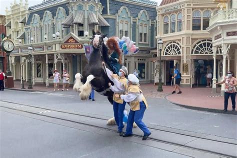 Watch Disney Princess Bravely Jumps To Safety As Horse Gets Spooked By