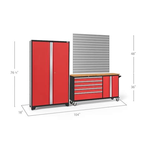 Newage Products 2 Cabinets Steel Garage Storage System In Deep Red 104
