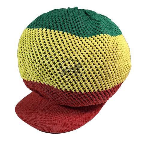 100 Cotton Mesh Nattydread Rasta Cap Hat Roots Reggae Rockers Jamaica