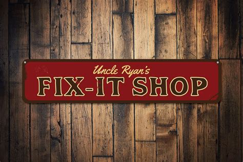 Fix It Shop Sign Custom Shop Decor T For Handyman Sign Etsy