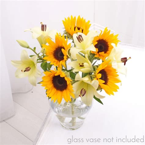 Sunflower And Lily Bouquet