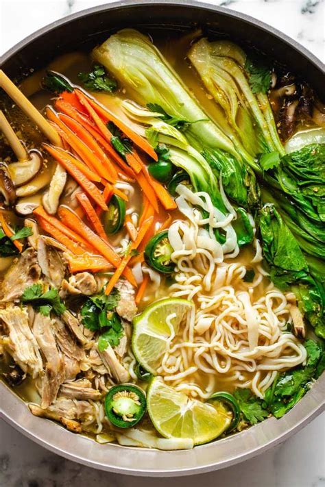 Asian Chicken Noodle Soup (Keto, Leftover turkey) | I ...