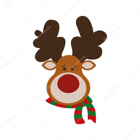 Reindeer Merry Christmas Cartoon Icon Vector Graphic — Stock Vector