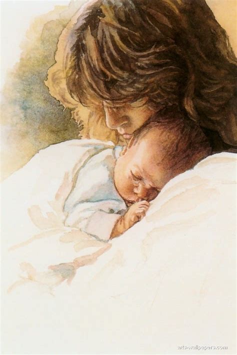 Painting Mother And Child Wallpapers Wallpaper Cave