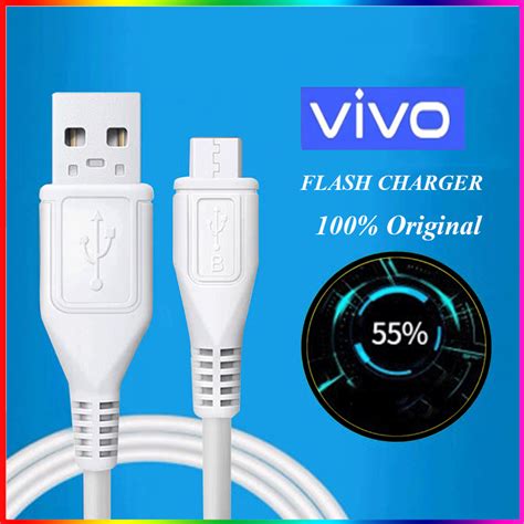 Original Vivo Flash Charger Cable Quick Fast Charge Micro Android Data