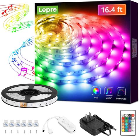 Buy Lepro Music Led Strip Lights 164ft Rgb Led Strips With Remote