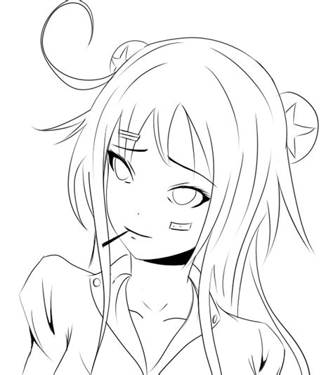 Free Anime Girl Lineart By Volvoab