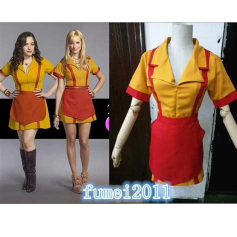 Tv Show Two 2 Broke Girls Max And Caroline Diner Waitress Dress Cosplay Costume Superstar Town