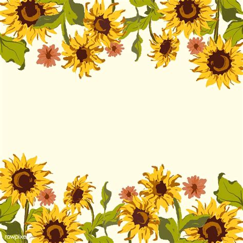 Sunflower Pattern With A Beige Background Free Image By