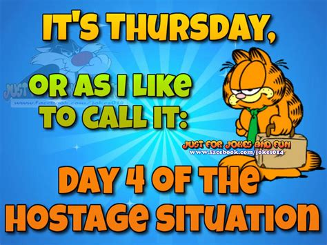 Aug 28, 2020 · meme funny thursday quotes for work. It's Thursday ... | Garfield cartoon, Garfield quotes ...