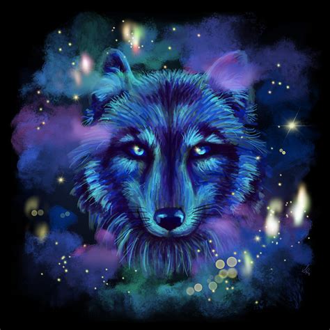 Astral Wolf Digital Art By Sandra Perez Fine Art America