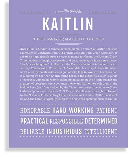 Kaitlin Name Art Print Personalized Art Print Name Art