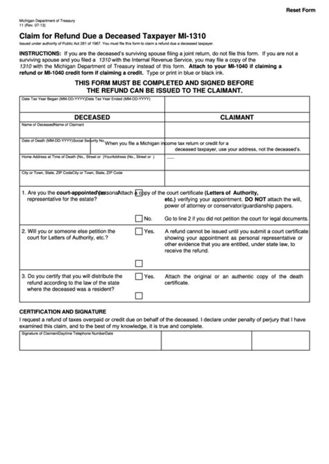 Irs Form 1310 Printable Printable World Holiday