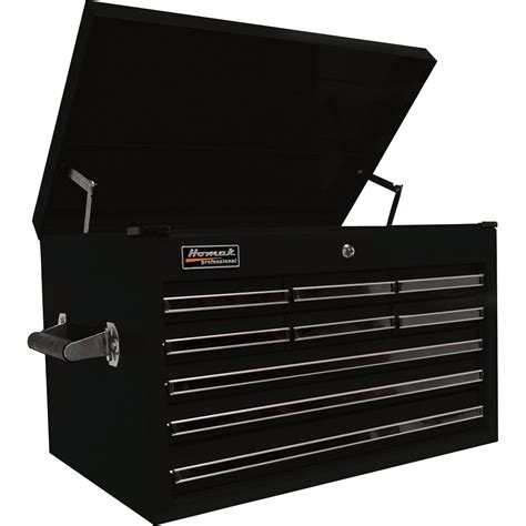 Homak Pro Series 27in 9 Drawer Extended Top Tool Chest — Black 26inw