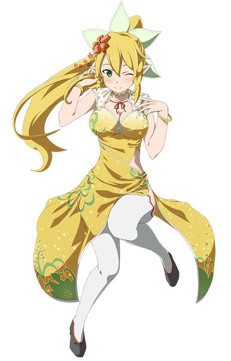 An Anime Character With Long Blonde Hair And Green Eyes Wearing A Yellow Dress And White Tights