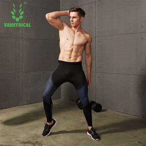 vansydical 2018 compression pants men fitness sports gym tight quick dry skinny elastic slim fit