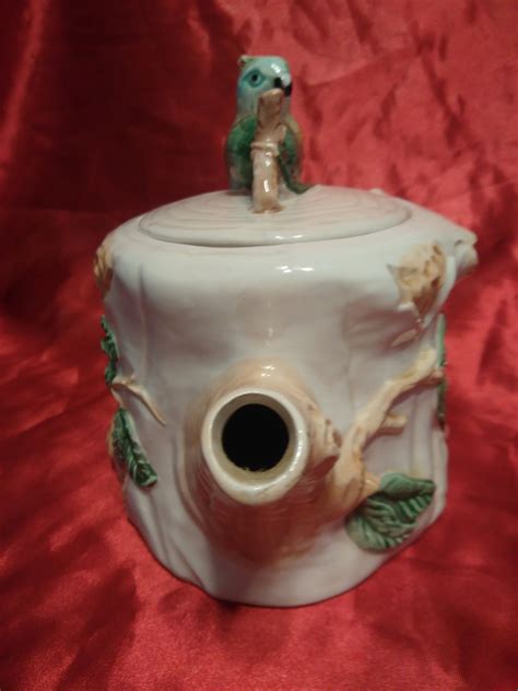 lovely ceramic teapot with a bird handle etsy