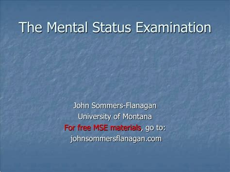 Ppt The Mental Status Examination Powerpoint Presentation Free