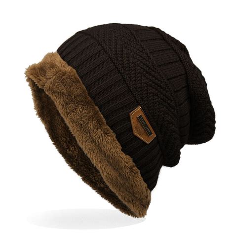 Knitted Cap Thick Soft Warm Winter Hat Mens Trendy Warm Oversized