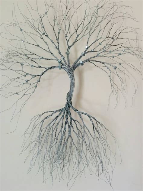With quick drilling or hammering nails, you can easily attach or hand this vase on your home walls. Silver Wire wall Art tree of life-wall decoration ...