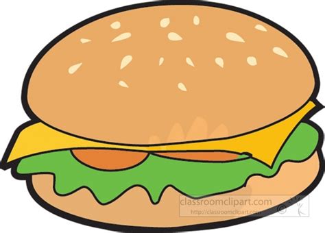 Hamburger Cheese Lettuce Classroom Clip Art