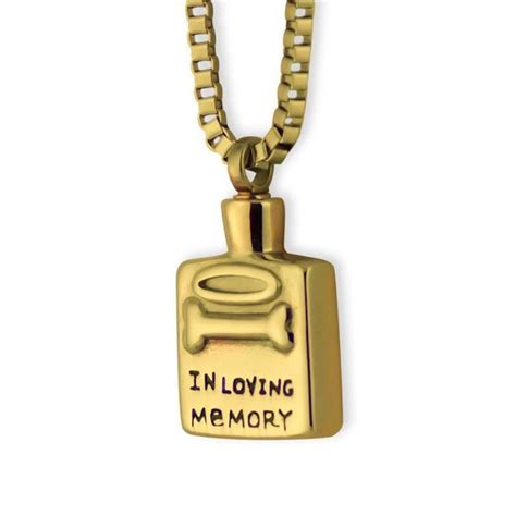 In Loving Memory Gold Tone Stainless Steel Pendant