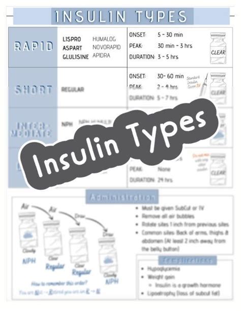 Insulin Types Cheat Sheet Pharmacology Nursing Notes Etsy In 2020