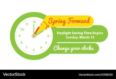 Daylight Saving Time Begins Web Banner Reminder Vector Image