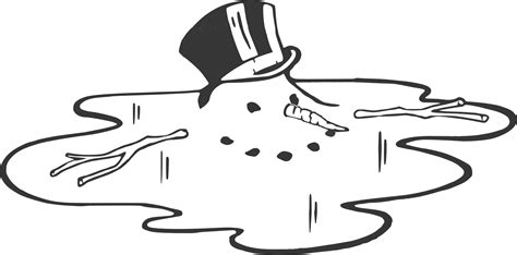 Snowman Black And White Melting Snowman Clipart Black Melted Snowman