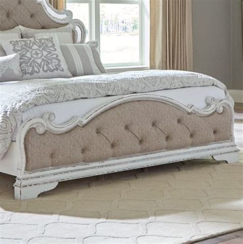 Liberty Magnolia Manor Antique White King Opt Upholstered Bed Pieratts