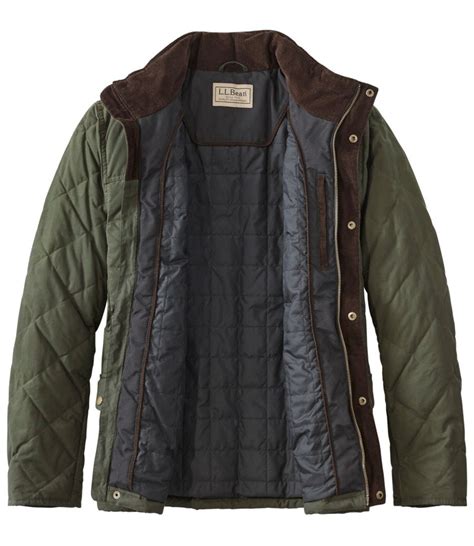 Mens Llbean Upcountry Waxed Cotton Down Jacket Outerwear And Vests