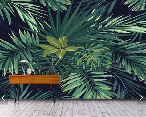 Nordic Tropical Leaves Wallpaper Mural Wall Decor Wall Paper Roll 3d