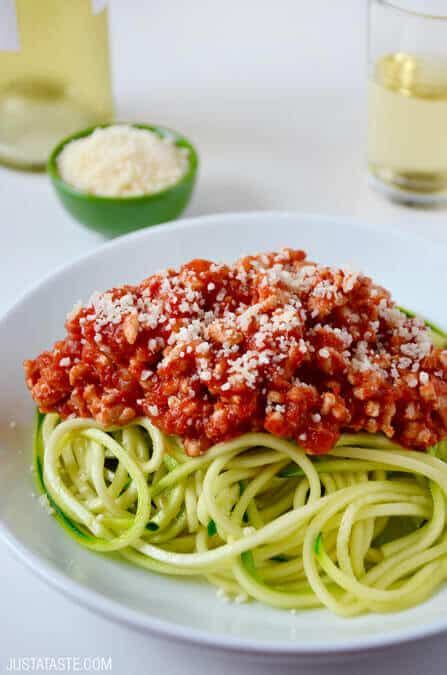 Zucchini Noodles With Turkey Bolognese Just A Taste