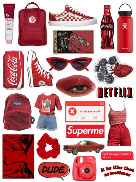 Free Red Aesthetic Tumblr Vsco Girl Stickers Seni Inspirasi