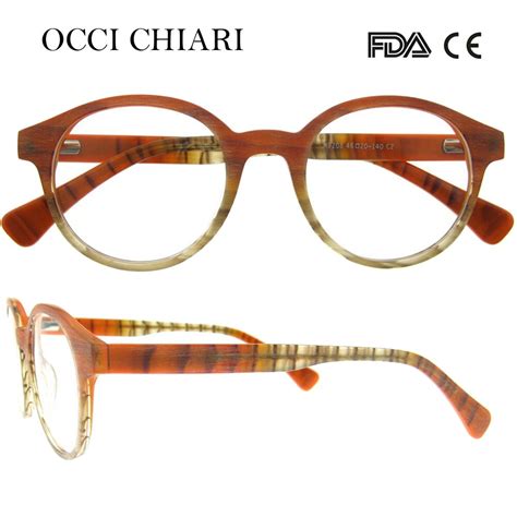 occi chiari 2018 colorful design round acetate vintage optical glasses frames women clear lens