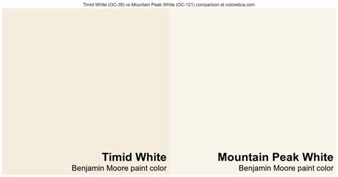 Benjamin Moore Timid White Vs Mountain Peak White Color Side By Side