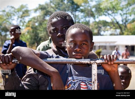 Young Men In Rural Community In Zambia Stock Photo Alamy