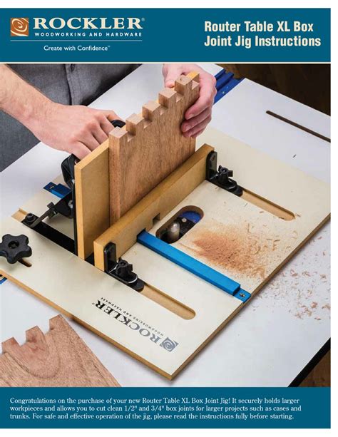 Rockler Router Table Xl Box Joint Jig Instructions Pdf Download Manualslib