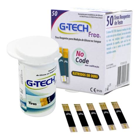 Fita Glicemia Gtech Free Tira Glicose Unidades Smart Amo Sa De