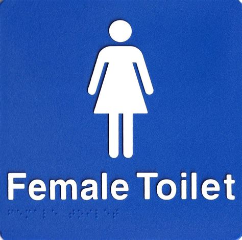 Female Blue Braille Toilet Signtoilet Signagetoilet Signdoor Sign