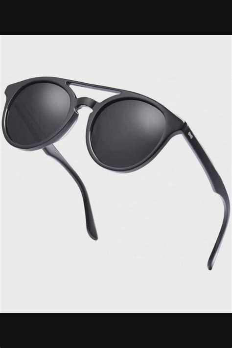 double bridge round polarized sunglasses for women uv protection grey lens cz18g48am50