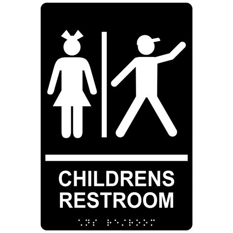 Ada Childrens Restroom Braille Sign Rre 14781whtonblk Restrooms