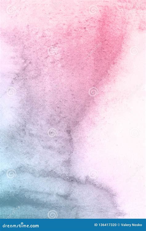 Blue And Pink Flower Hand Drawn Watercolor Background Raster