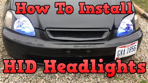 How To Install Hid Headlights Honda Civic Youtube