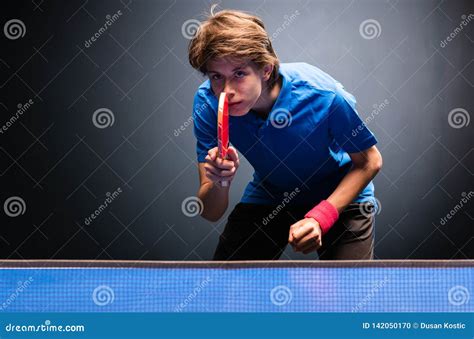 Young Boy Playing Ping Pong Table Tennis Stock Photo Image Of Health
