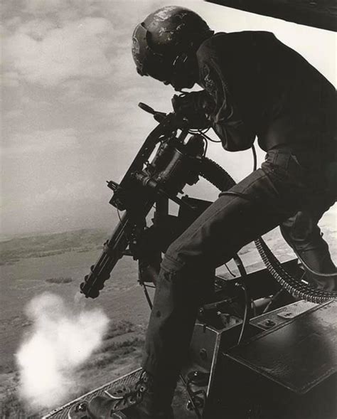 Vietnam War 1971 A Bell Uh 1d Iroquois Door Gunner Lets Loose With